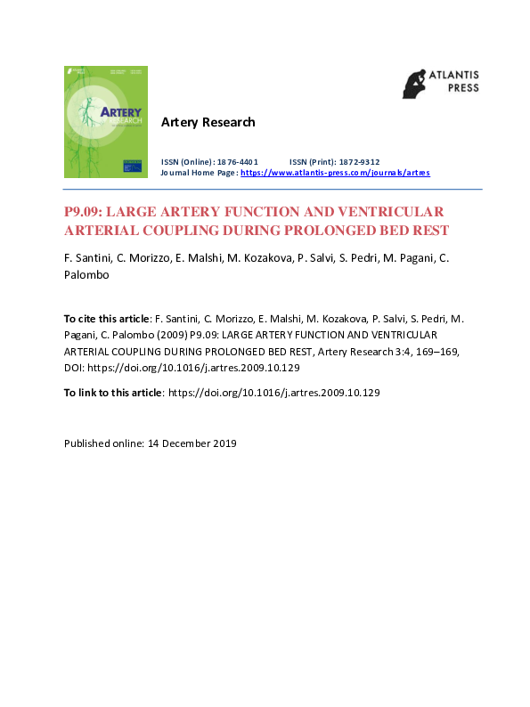 (PDF) Large Artery Function and Ventricular Arterial Coupling During ...