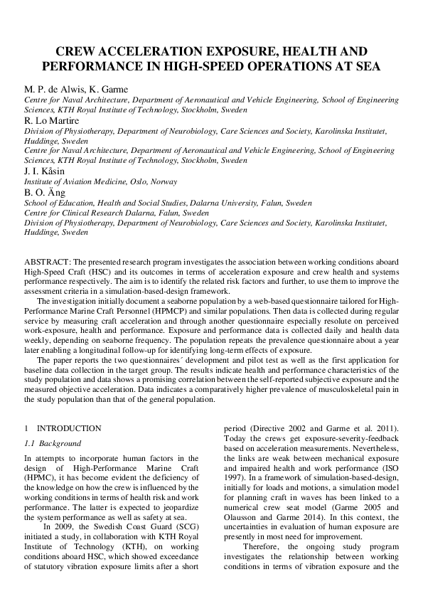 (PDF) Crew acceleration exposure, health and performance in high-speed ...