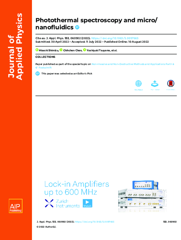 (PDF) Photothermal spectroscopy and micro/nanofluidics