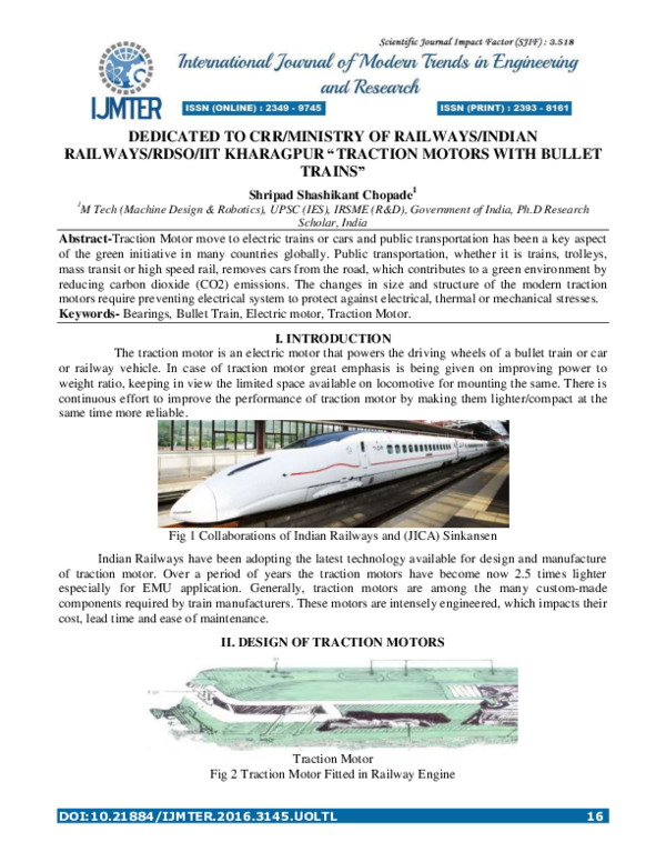 (PDF) Dedicated to Ministry of Railways/Indian Railways/Rdso “Traction