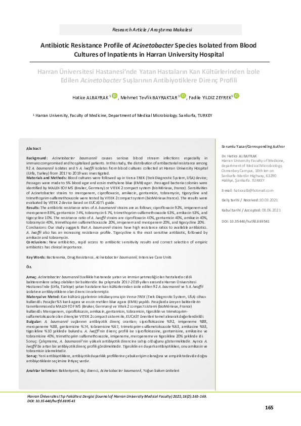 (PDF) Antibiotic Resistance Profile of Acinetobacter Species Isolated ...