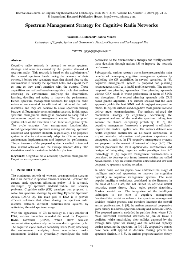 (PDF) Spectrum Management Strategy for Cognitive Radio Networks