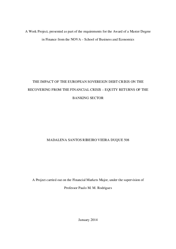 (PDF) The impact of the European sovereign debt crisis on the ...