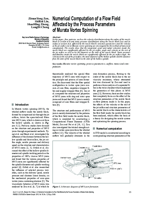 (PDF) Numerical Computation of a Flow Field Affected by the Process ...
