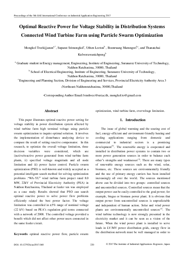 (PDF) Optimal Reactive Power for Voltage Stability in Distribution ...