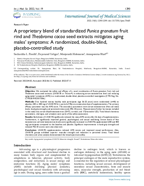 (PDF) A proprietary blend of standardized Punica granatum fruit rind ...