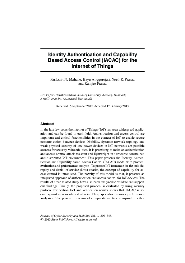(PDF) Identity Authentication and Capability Based Access Control ...