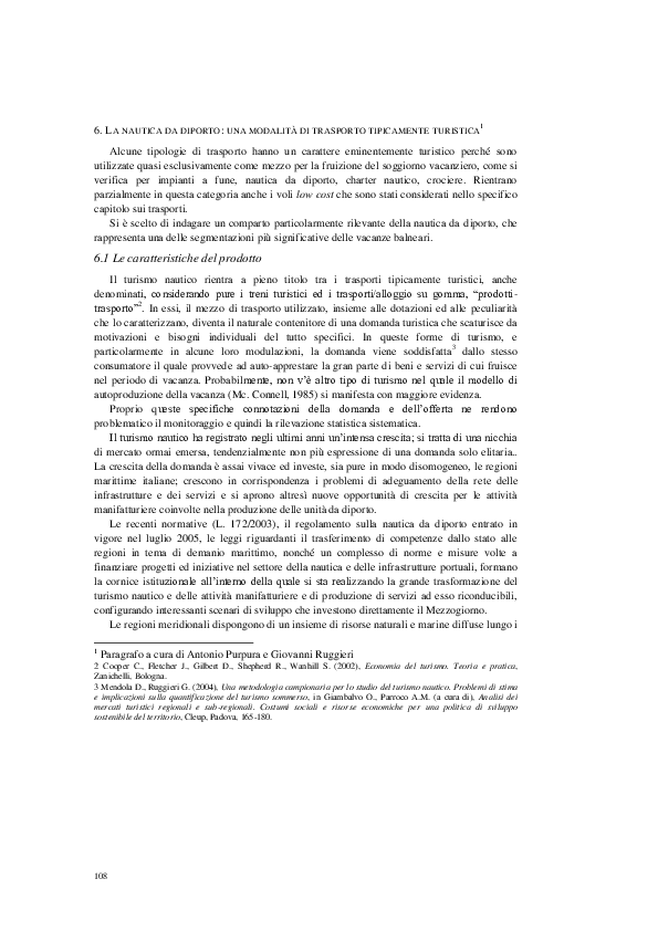 (PDF) La nautica da diporto: una modalità di trasporto tipicamente ...