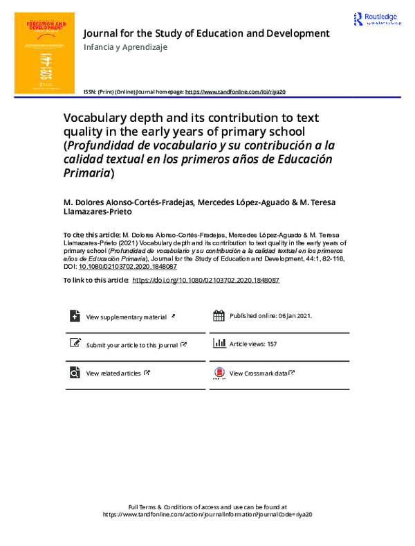 (PDF) Vocabulary depth and its contribution to text quality in the ...