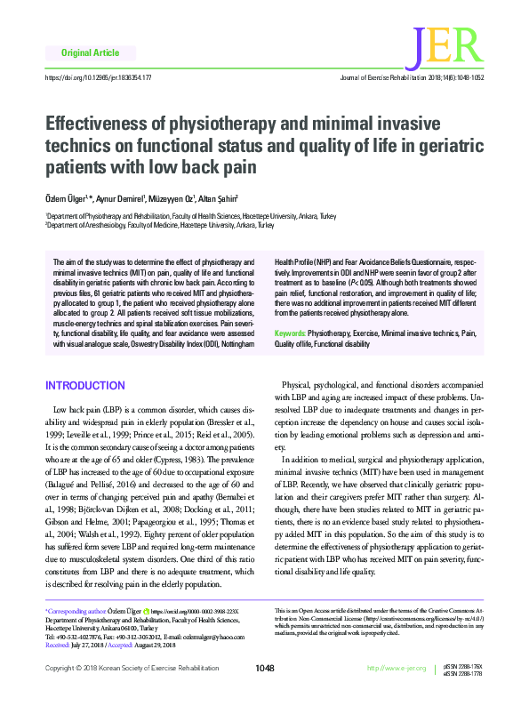(PDF) Effectiveness of physiotherapy and minimal invasive technics on ...