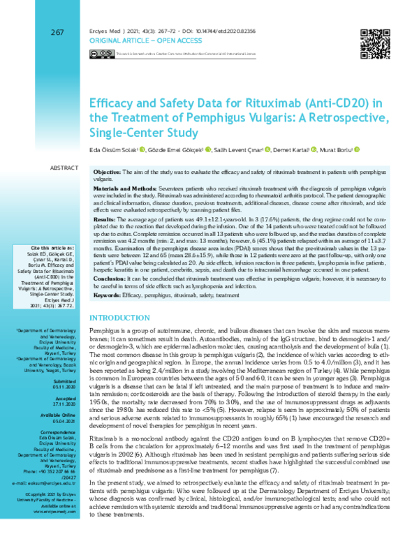 (PDF) Efficacy and Safety Data for Rituximab (Anti-CD20) in the ...