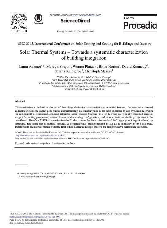 (PDF) Solar Thermal Systems – Towards a Systematic Characterization of ...