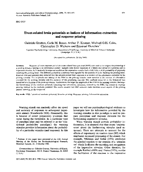 (PDF) Event-related brain potentials as indices of information ...