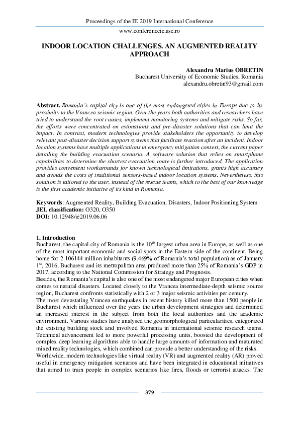 (PDF) Indoor Location Chalanges. An Augmented Reality Approach