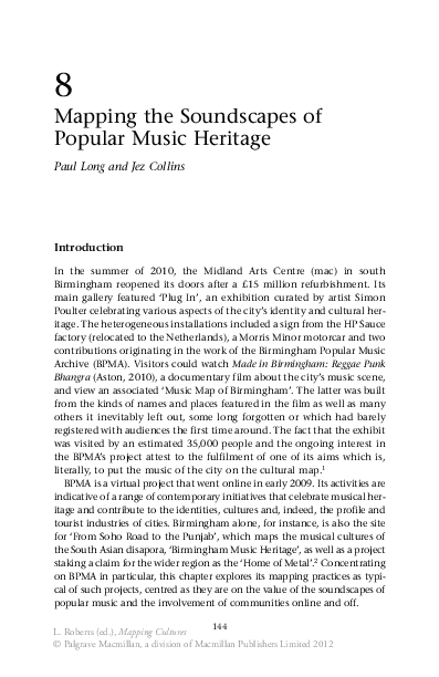 (PDF) Mapping the Soundscapes of Popular Music Heritage