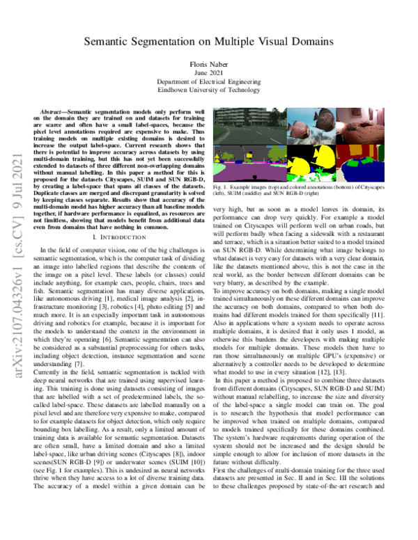 (PDF) Semantic Segmentation on Multiple Visual Domains