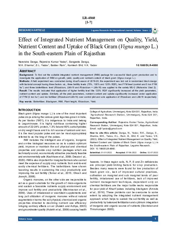 (PDF) Effect of Integrated Nutrient Management on Quality, Yield ...