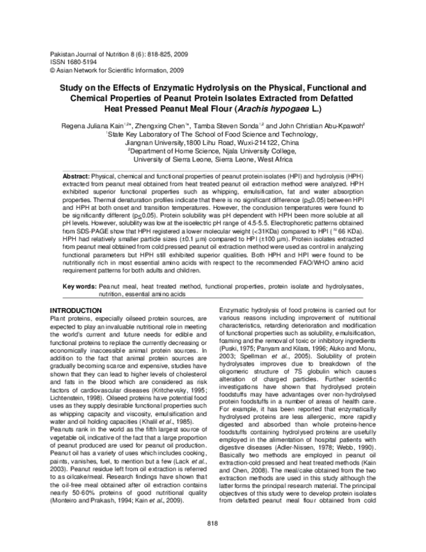 (PDF) Study on the Effects of Enzymatic Hydrolysis on the Physical ...