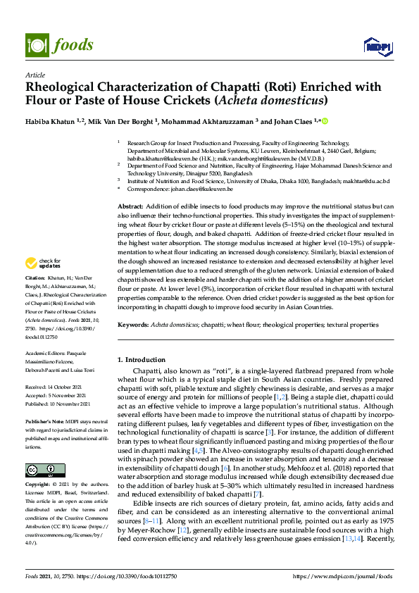 (PDF) Rheological Characterization of Chapatti (Roti) Enriched with ...