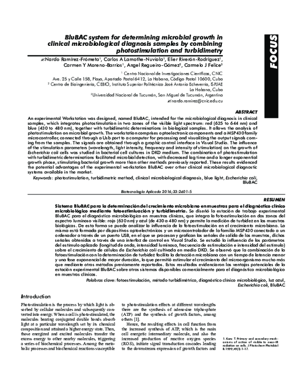 (PDF) BluBAC system for determining microbial growth in clinical