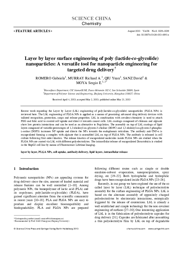 (PDF) Layer by layer surface engineering of poly (lactide-co-glycolide ...
