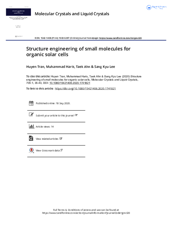 (PDF) Structure engineering of small molecules for organic solar cells