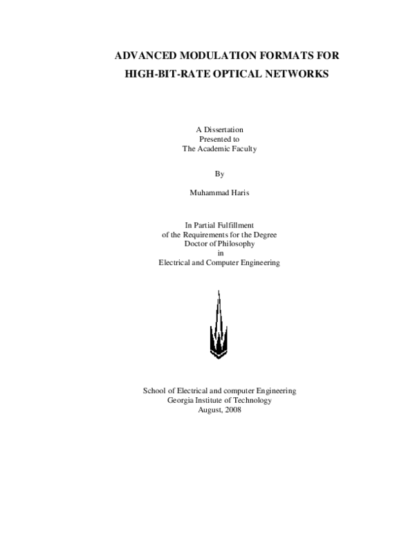 (PDF) Advanced modulation formats for high-bit-rate optical networks