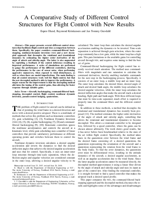 (PDF) A Comparative Study of Different Control Structures for Flight ...
