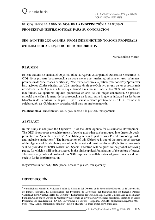 (PDF) El ODS 16 en la agenda 2030: de la indefinición a algunas ...