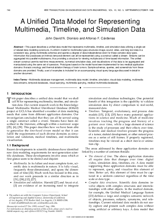 (PDF) A unified data model for representing multimedia, timeline, and simulation data Alfonso