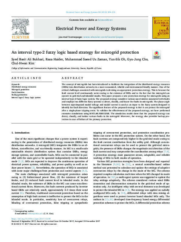 (PDF) An interval type-2 fuzzy logic based strategy for microgrid ...