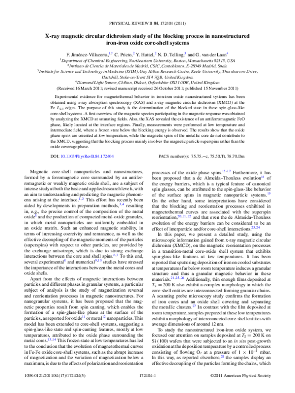 (PDF) X-ray magnetic circular dichroism study of the blocking process ...