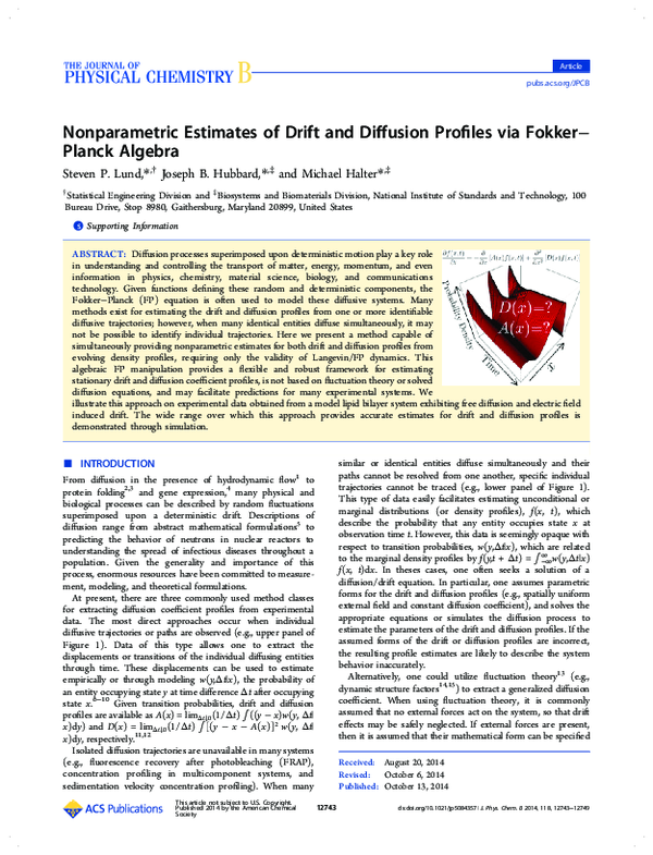 (PDF) Nonparametric Estimates of Drift and Diffusion Profiles via ...