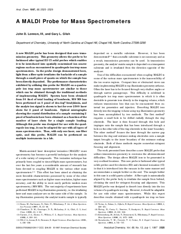 (PDF) A MALDI Probe for Mass Spectrometers
