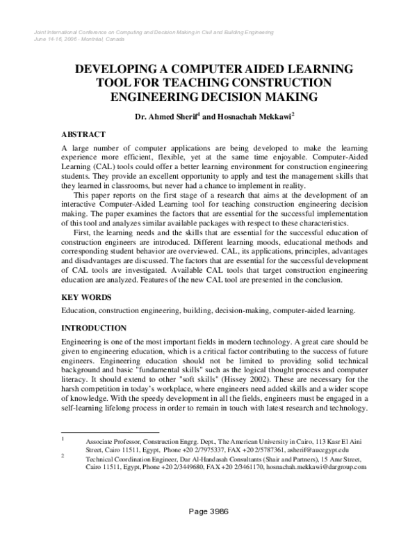(PDF) Developing a Computer Aided Learning Tool for Teaching ...