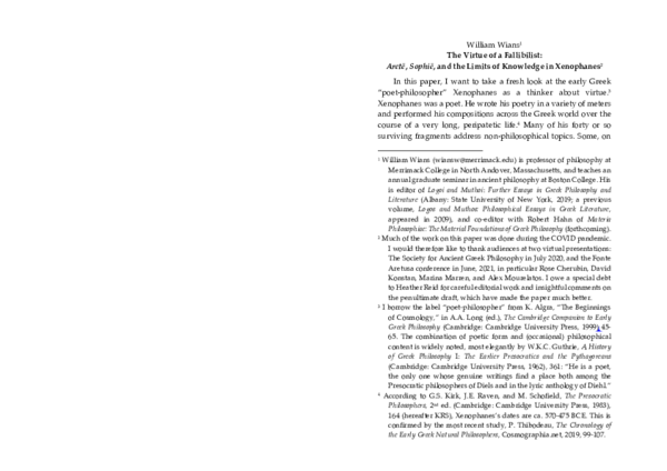 (PDF) The Virtue of a Fallibilist: Aretê , Sophiê, and the Limits of ...