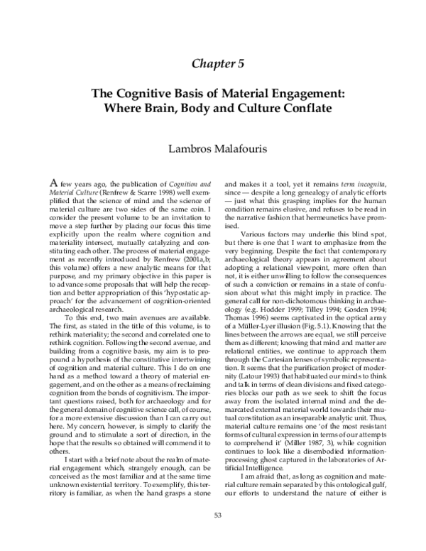 (PDF) The cognitive basis of material engagement: where brain, body and ...