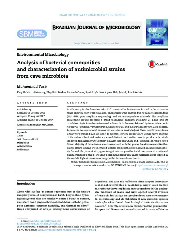 (PDF) Analysis of bacterial communities and characterization of ...