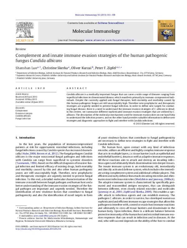 (PDF) Complement and innate immune evasion strategies of the human ...
