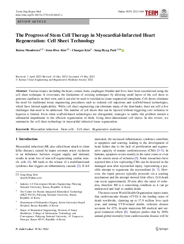 (PDF) The Progress of Stem Cell Therapy in Myocardial-Infarcted Heart ...
