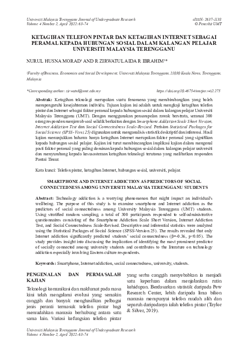 (PDF) Ketagihan Telefon Pintar Dan Ketagihan Sebagai Peramal