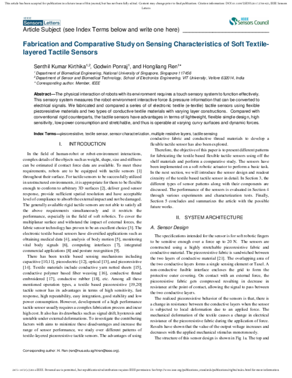 (PDF) Fabrication and Comparative Study on Sensing Characteristics of ...