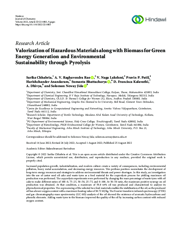 (PDF) Valorization of Hazardous Materials along with Biomass for Green ...