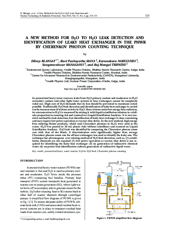(PDF) A new method for D2O to H2O leak detection and identification of