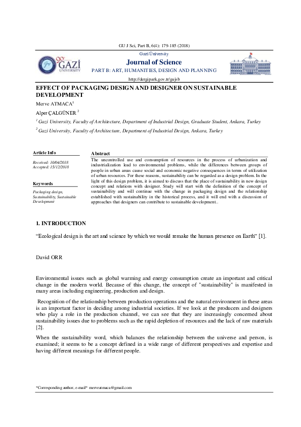(PDF) Effect of Packaging Design and Designer on Sustainable Development