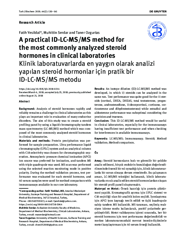 (PDF) A practical ID-LC-MS/MS method for the most commonly analyzed ...