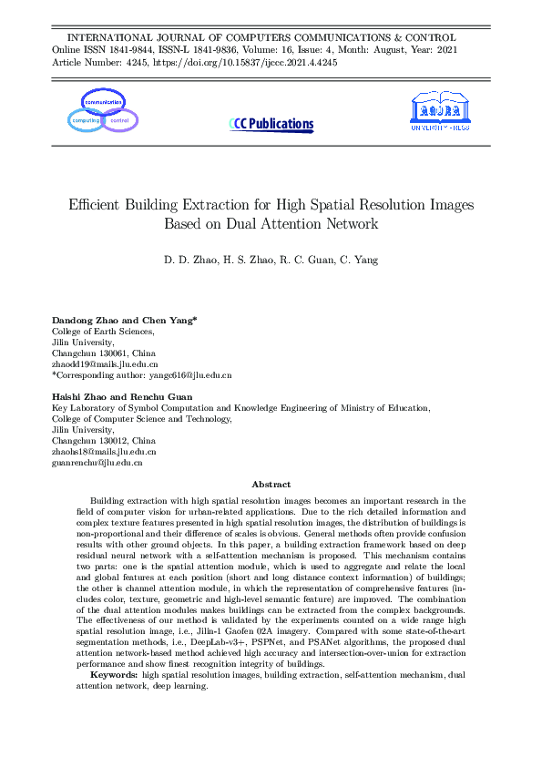 (PDF) Efficient Building Extraction for High Spatial Resolution Images ...