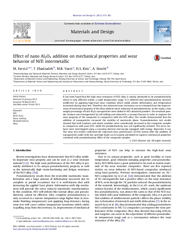 (PDF) Effect of nano Al2O3 addition on mechanical properties and wear ...