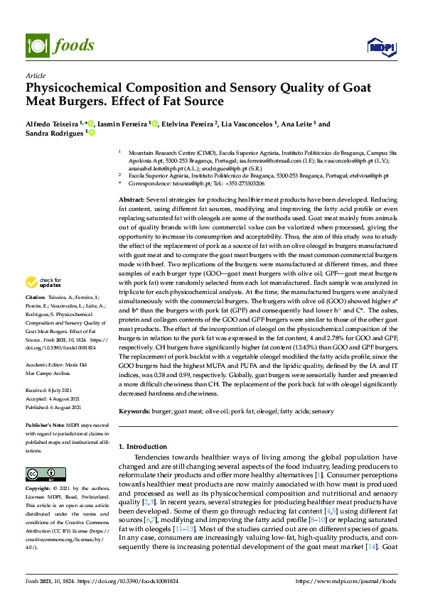 (PDF) Physicochemical Composition and Sensory Quality of Goat Meat ...