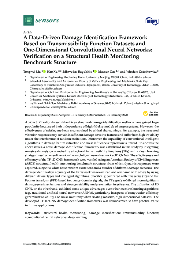 (PDF) A Data-Driven Damage Identification Framework Based on ...